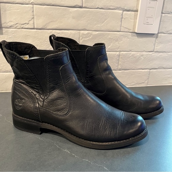 Timberland sz 8 Savin Hill Chelsea ankle black leather boots - Picture 4 of 16
